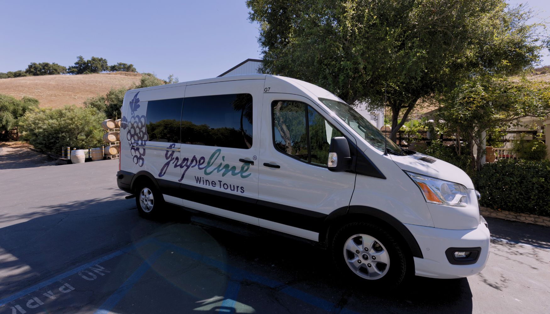 Grapeline tour vehicle at a vineyard